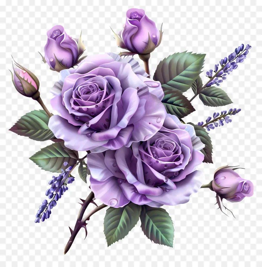 Jardim De Rosas，Roxo Rosas PNG