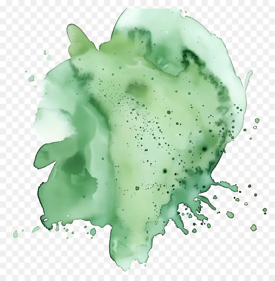 Respingo De Aquarela Verde，A Tinta Verde PNG