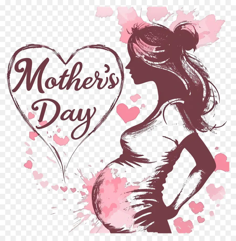 Dia Das Mães，Mulher De Silhueta PNG