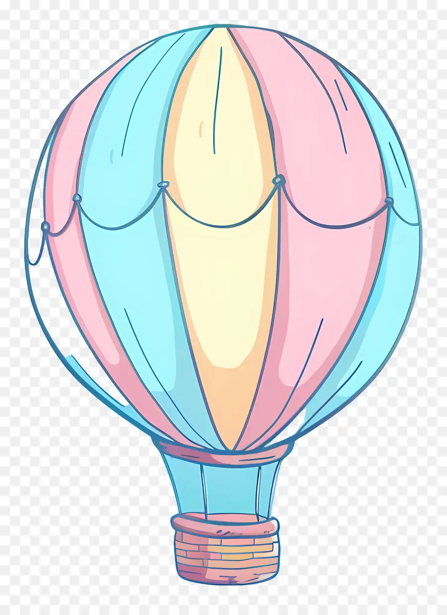 Balão De Ar Quente，Cor De Rosa E Azul PNG