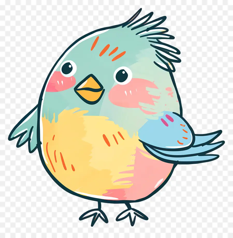 Cartoon Pássaro，Pássaro Azul E Amarelo PNG