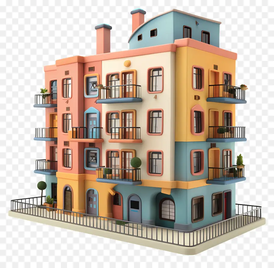 Apartamento，Construção Coloridos PNG