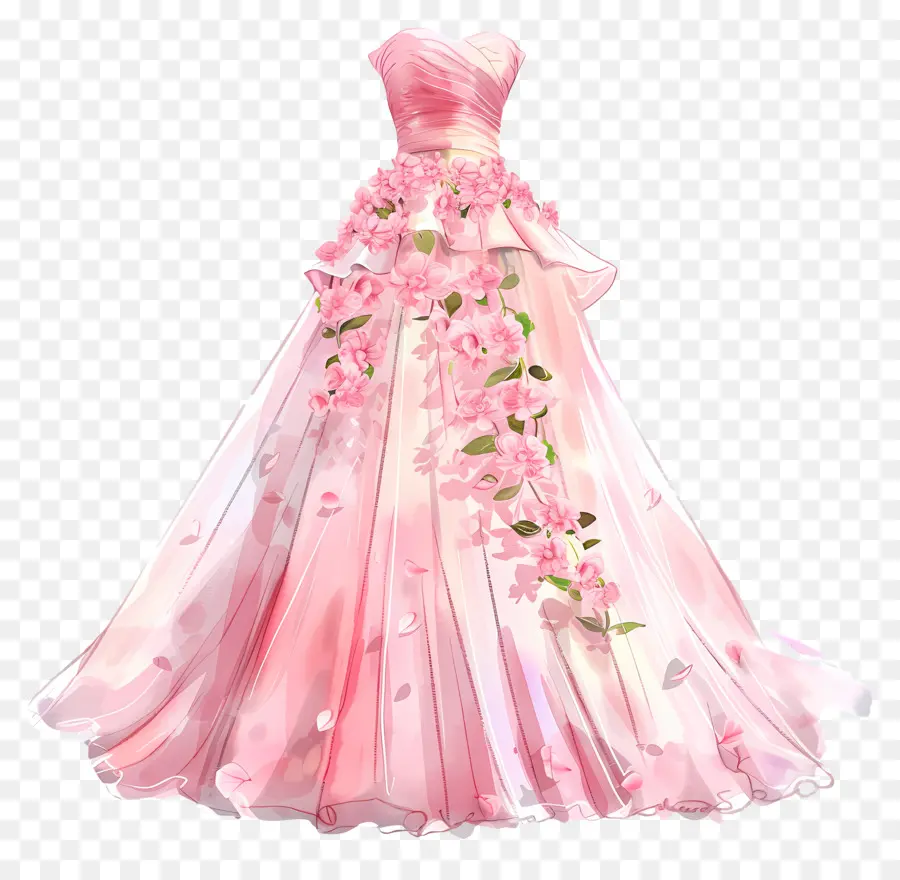 Cor De Rosa Vestido De Noiva，Cor De Rosa Vestido De Princesa PNG