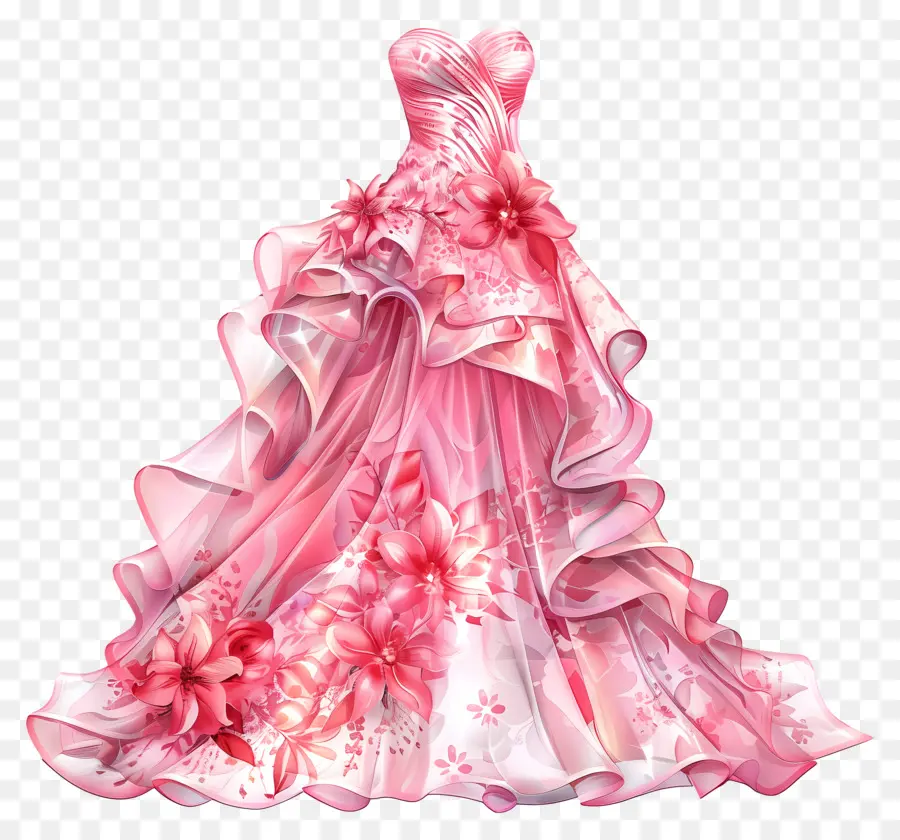 Cor De Rosa Vestido De Noiva，Cor De Rosa Vestido De PNG