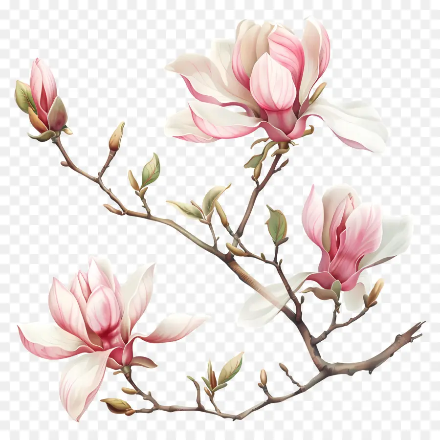 Magnolia Flores，Flores Cor De Rosa PNG