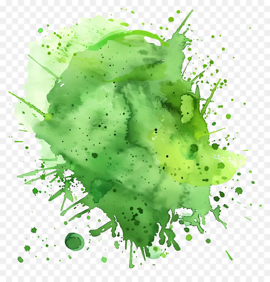 Respingo De Aquarela Verde，Aquarela PNG