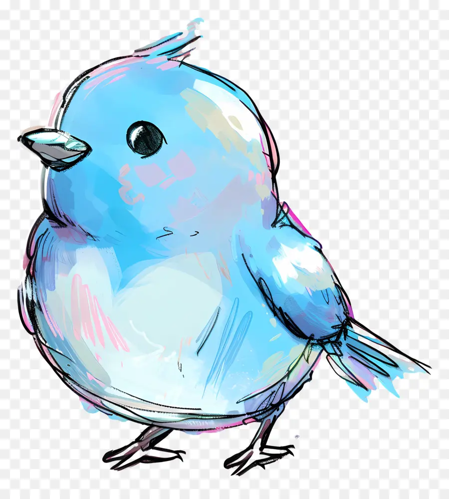 Pássaro Azul，Pintura Em Aquarela PNG