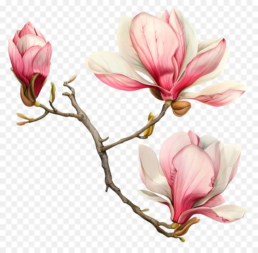Magnolia Flores，Flores Cor De Rosa PNG