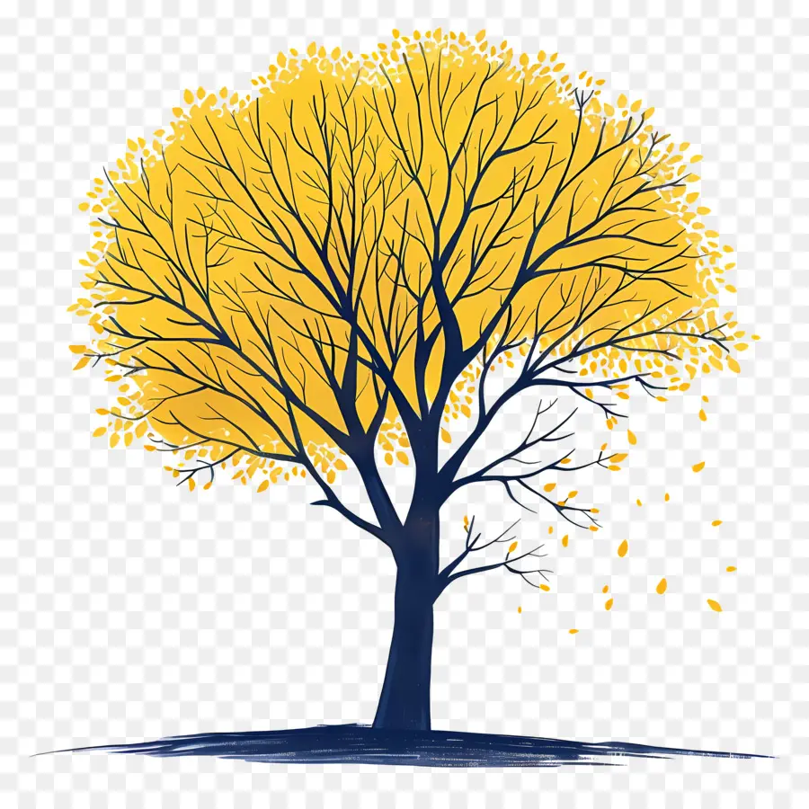 árvore，Folhas Amarelas PNG