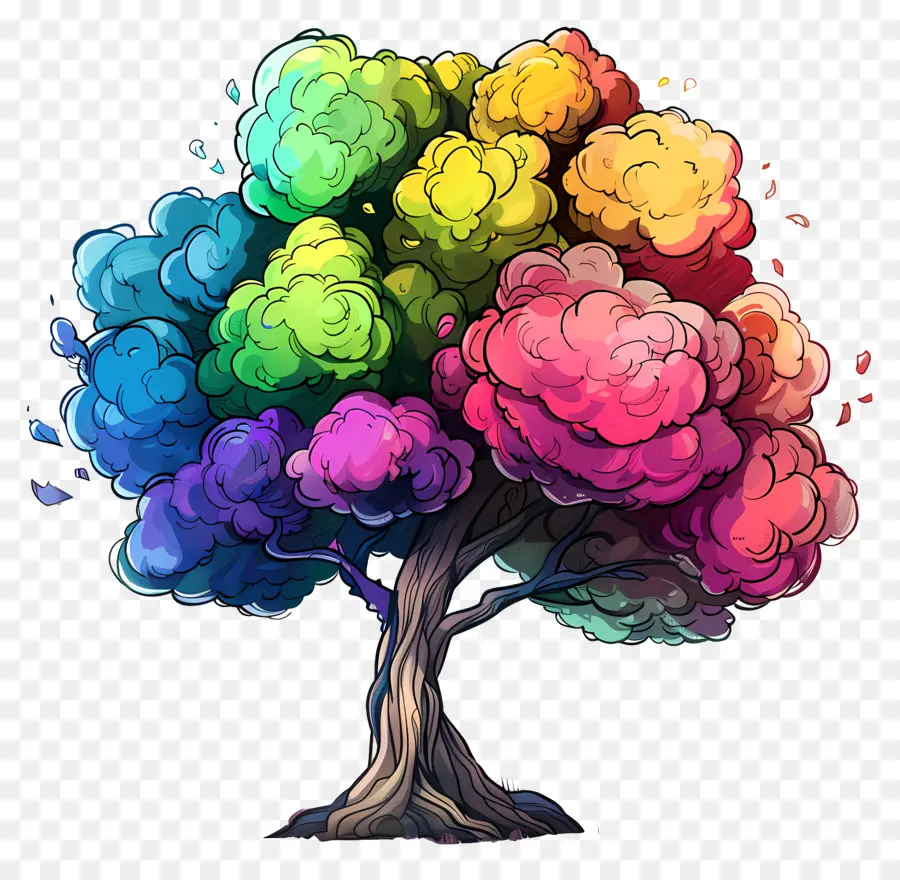 árvore，Multicolorida PNG