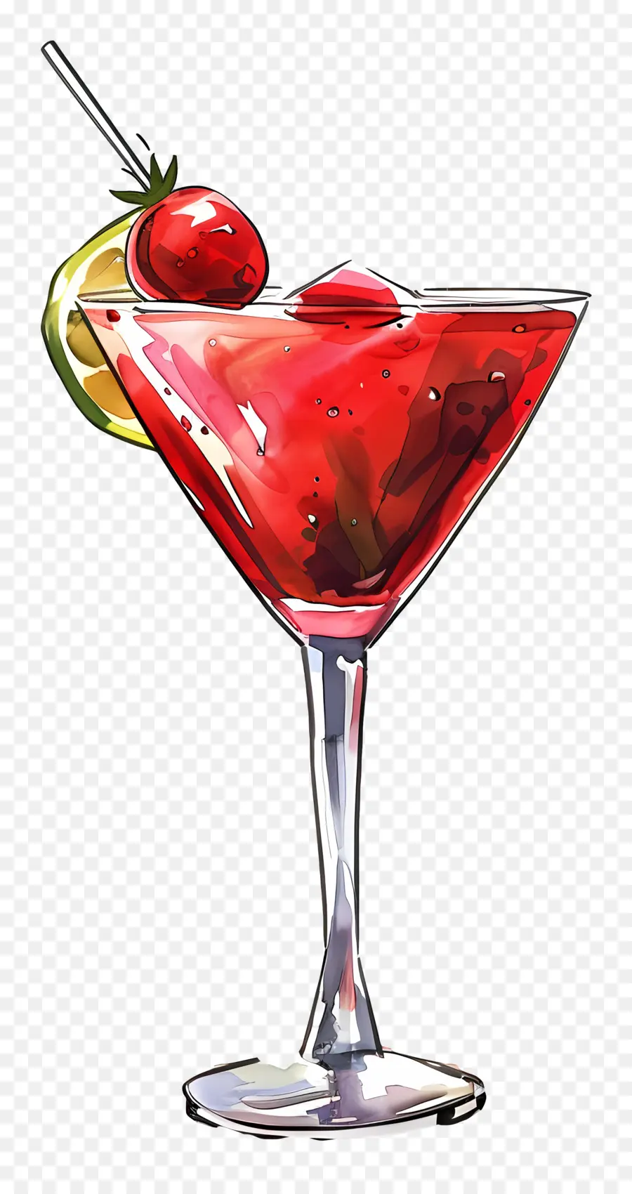 Cocktail Vermelho，Copo De Martini PNG