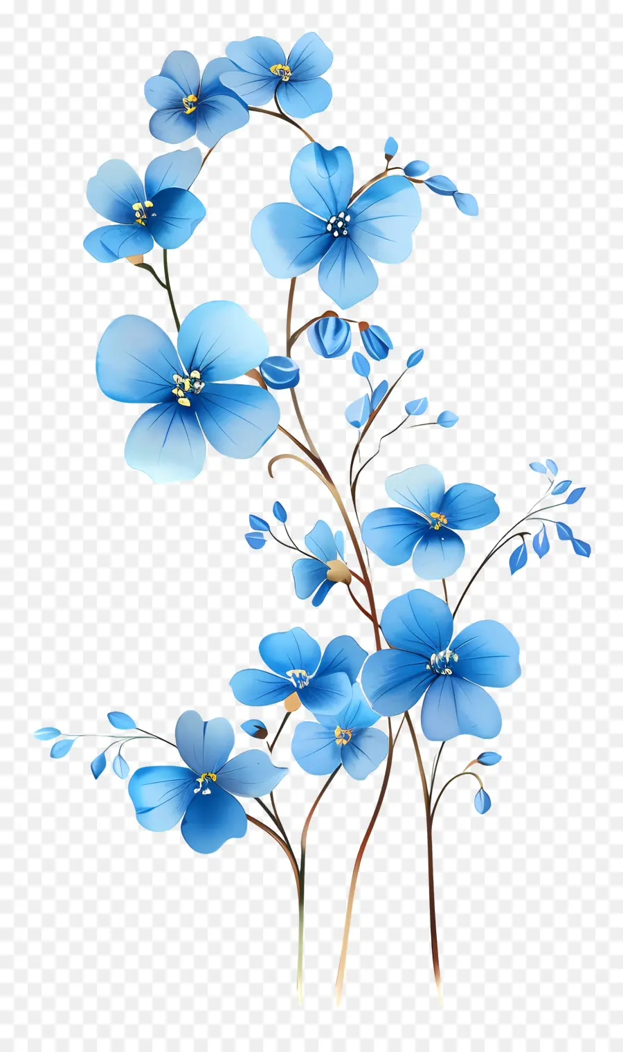 Flores Azuis，Florescer PNG