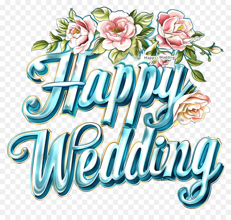 Casamento Feliz，Design Floral PNG