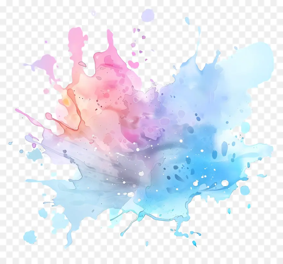 Splash Em Aquarela Pastel，O Paint Splatter PNG