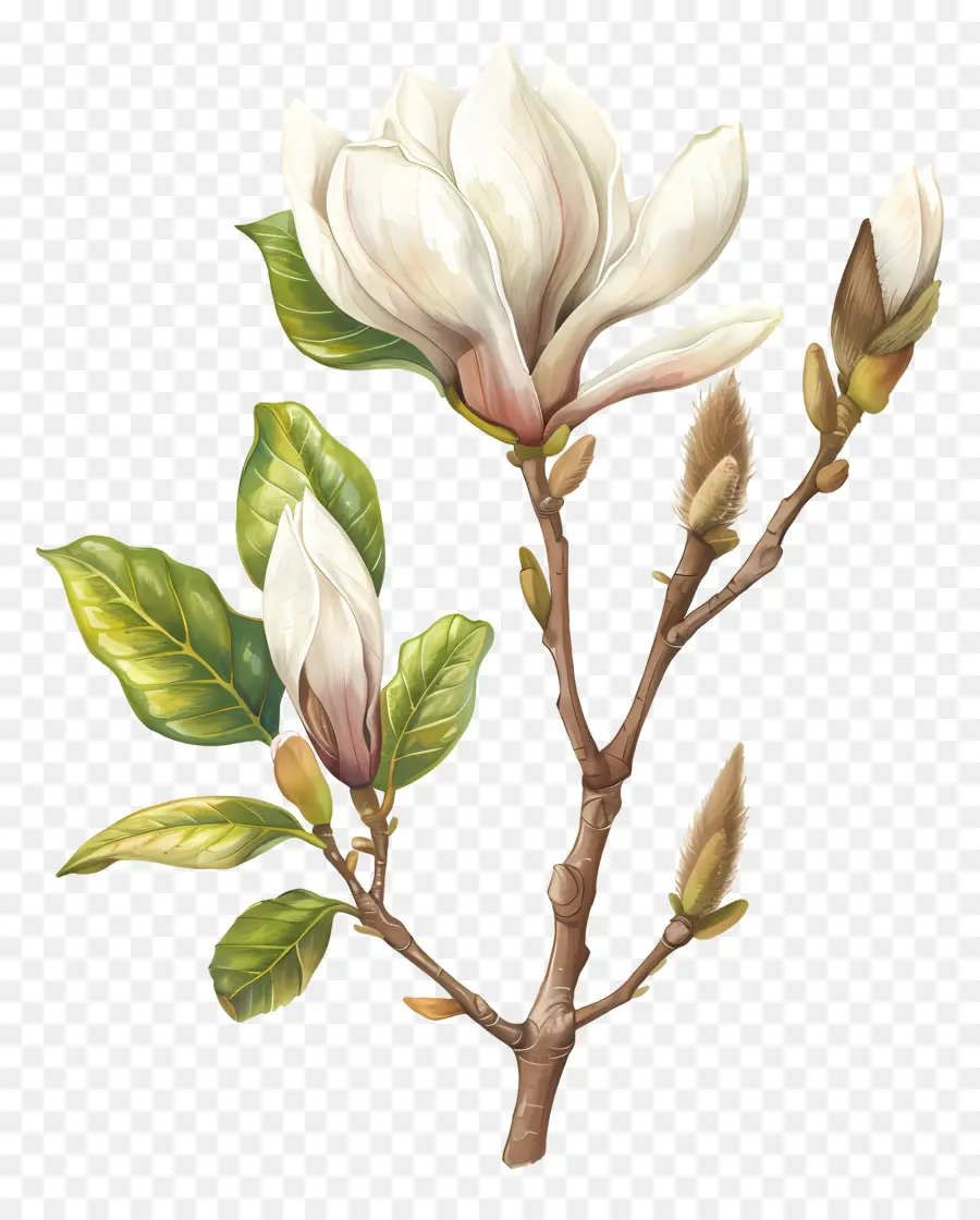 Magnolia Bud，Magnolia Flores PNG