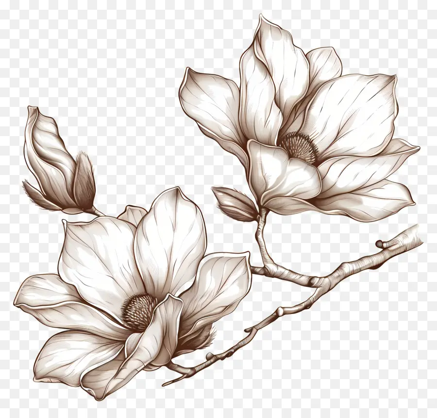 Magnolia Flores，Flor Ilustração PNG