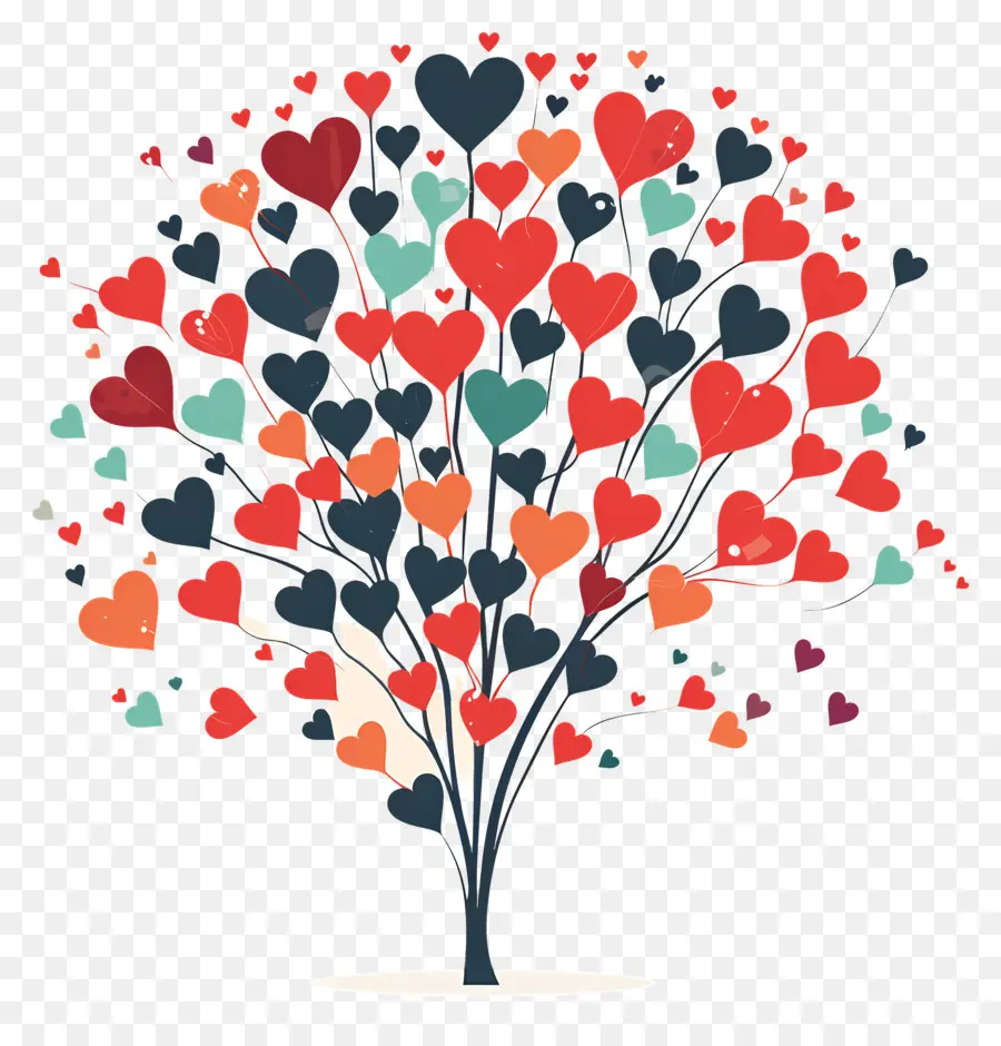 Amamos Design，árvore Em Forma De Coração PNG