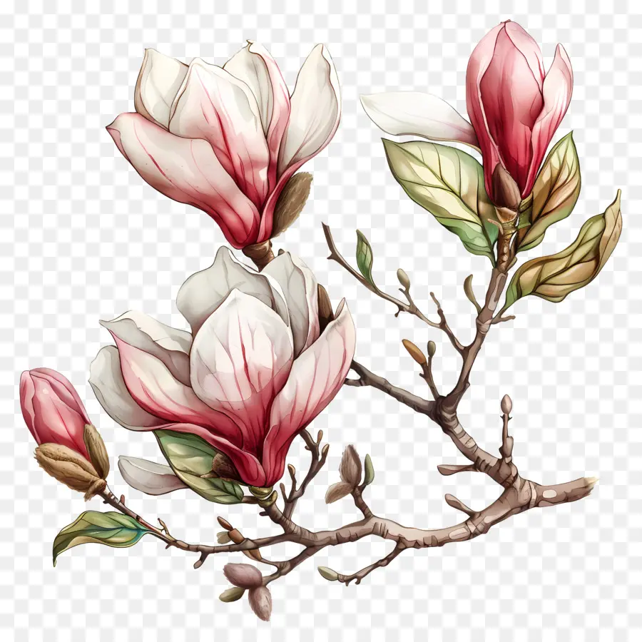 Magnolia Flores，Flores De Magnólia Branca PNG