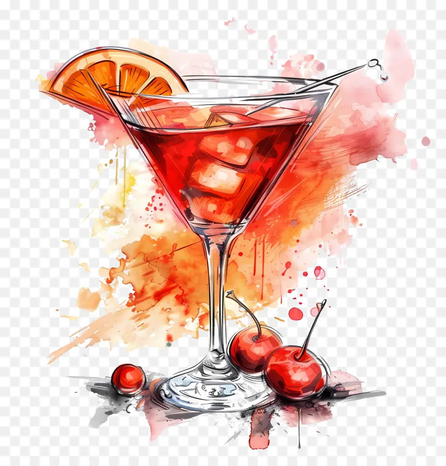 Cocktail Vermelho，Martini PNG
