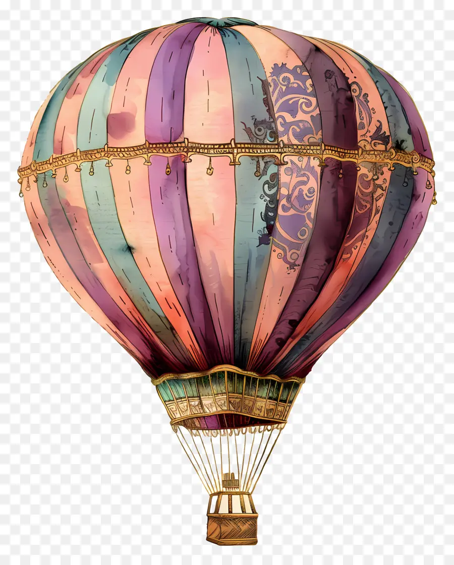 Balão De Ar Quente，Colorido PNG