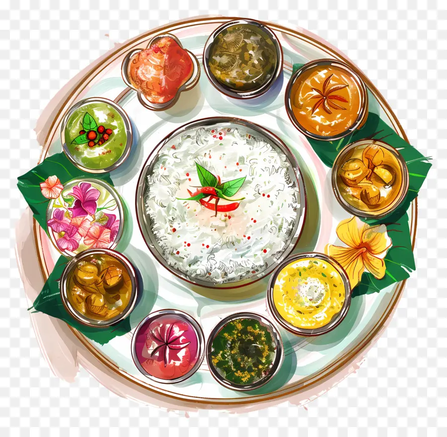 Onam Sadya，Alimentos De Desenho PNG