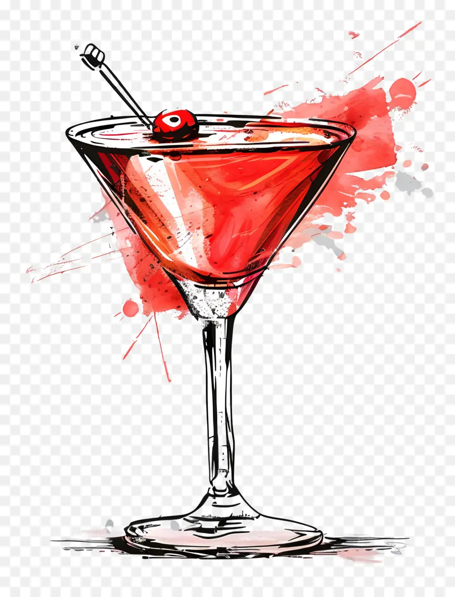 Cocktail Vermelho，Vidro De Martini Vermelho PNG