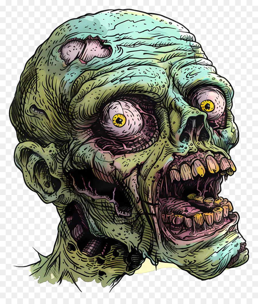 Cabeça Zombie，Zombie PNG