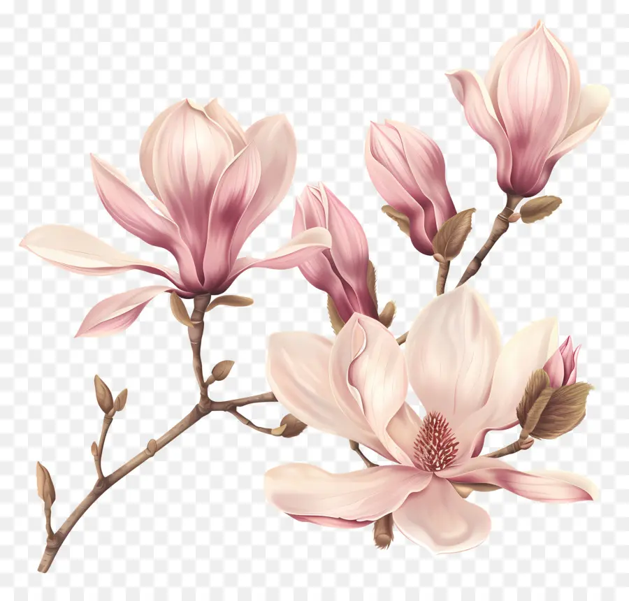 Cor De Rosa Magnolia，Magnolia Flores PNG