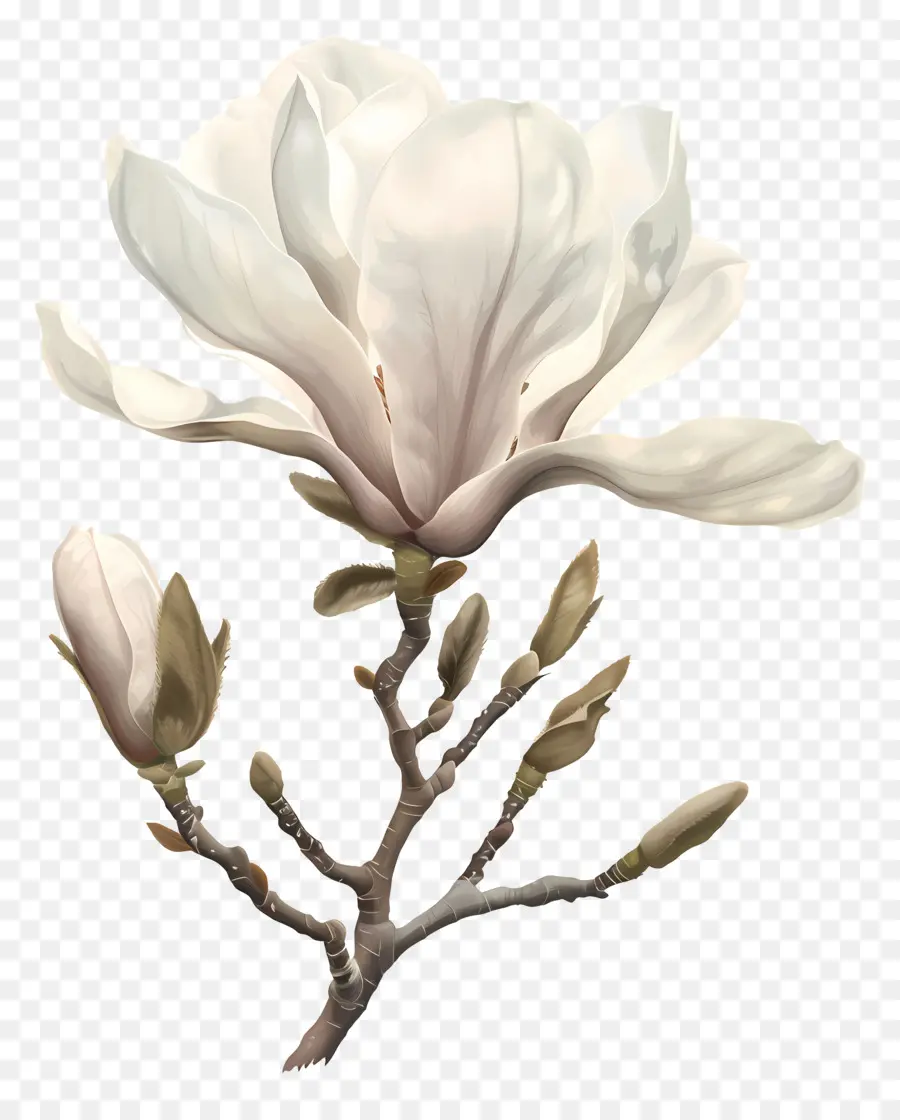 Branco Magnolia，Magnolia Flores PNG