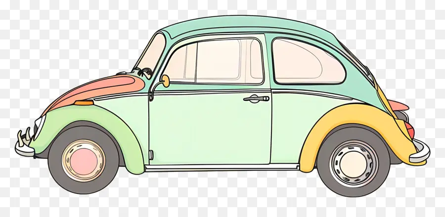 Cartoon Carro，Volkswagen Beetle PNG