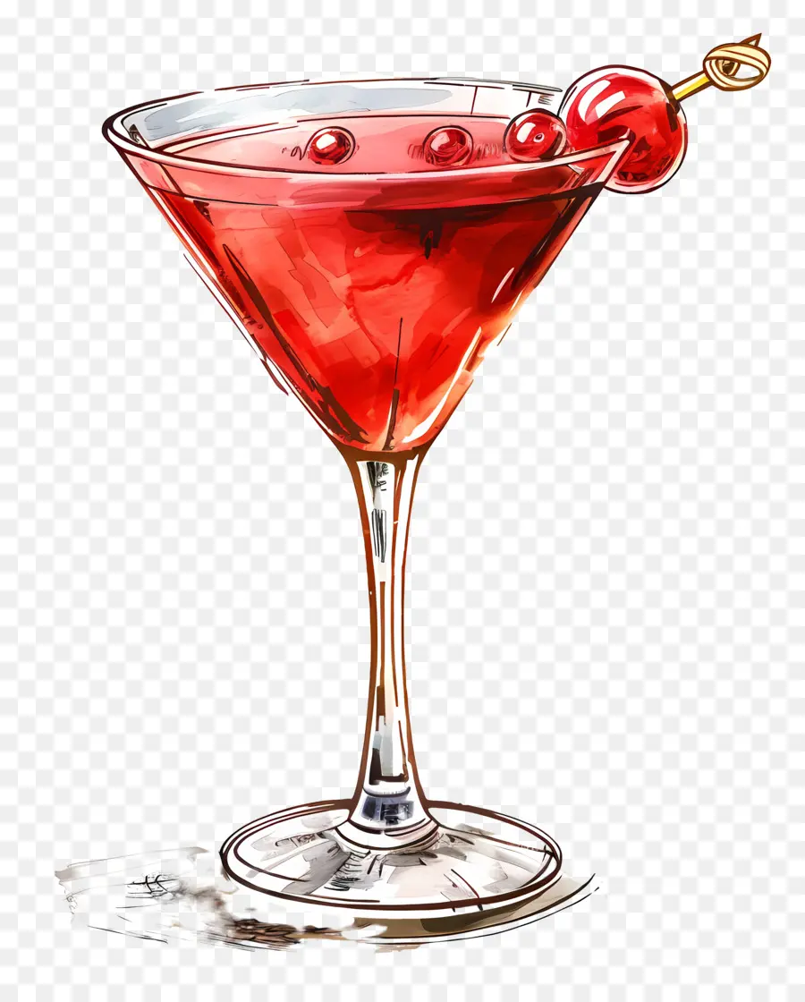 Cocktail Vermelho，Vidro De Martini Vermelho PNG