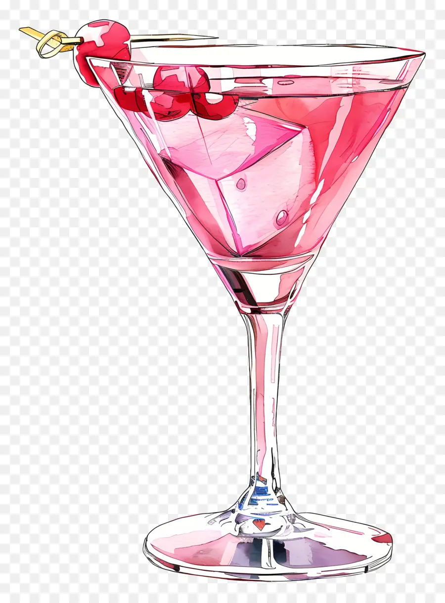 Cor De Rosa Cocktail，Copo De Martini PNG