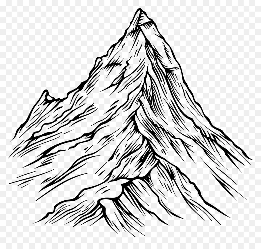 Contorno Do Pico Da Montanha，Desenho De Montanha PNG