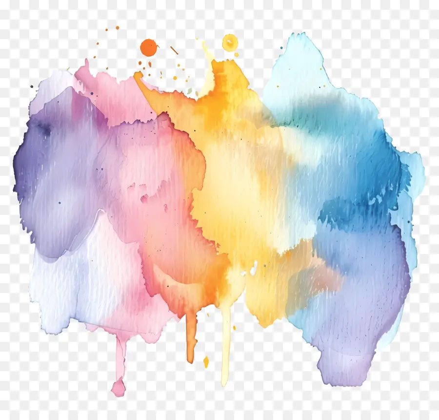 Splash Em Aquarela Pastel，Pintura Em Aquarela PNG