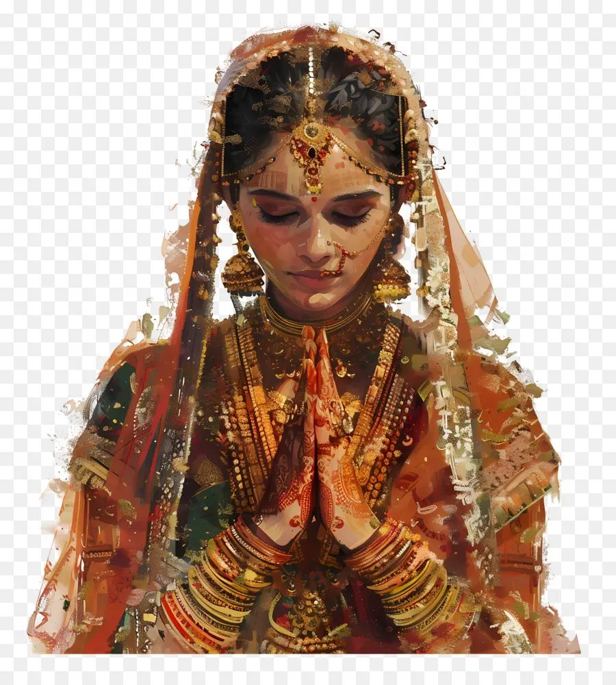 Casamento Hindu，Pintura Digital PNG