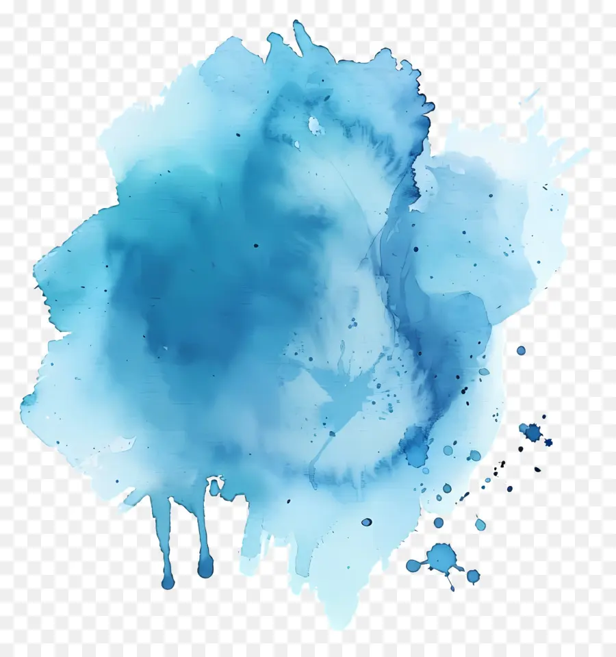 Azul Aquarela Inicial，Aquarela Tintas PNG