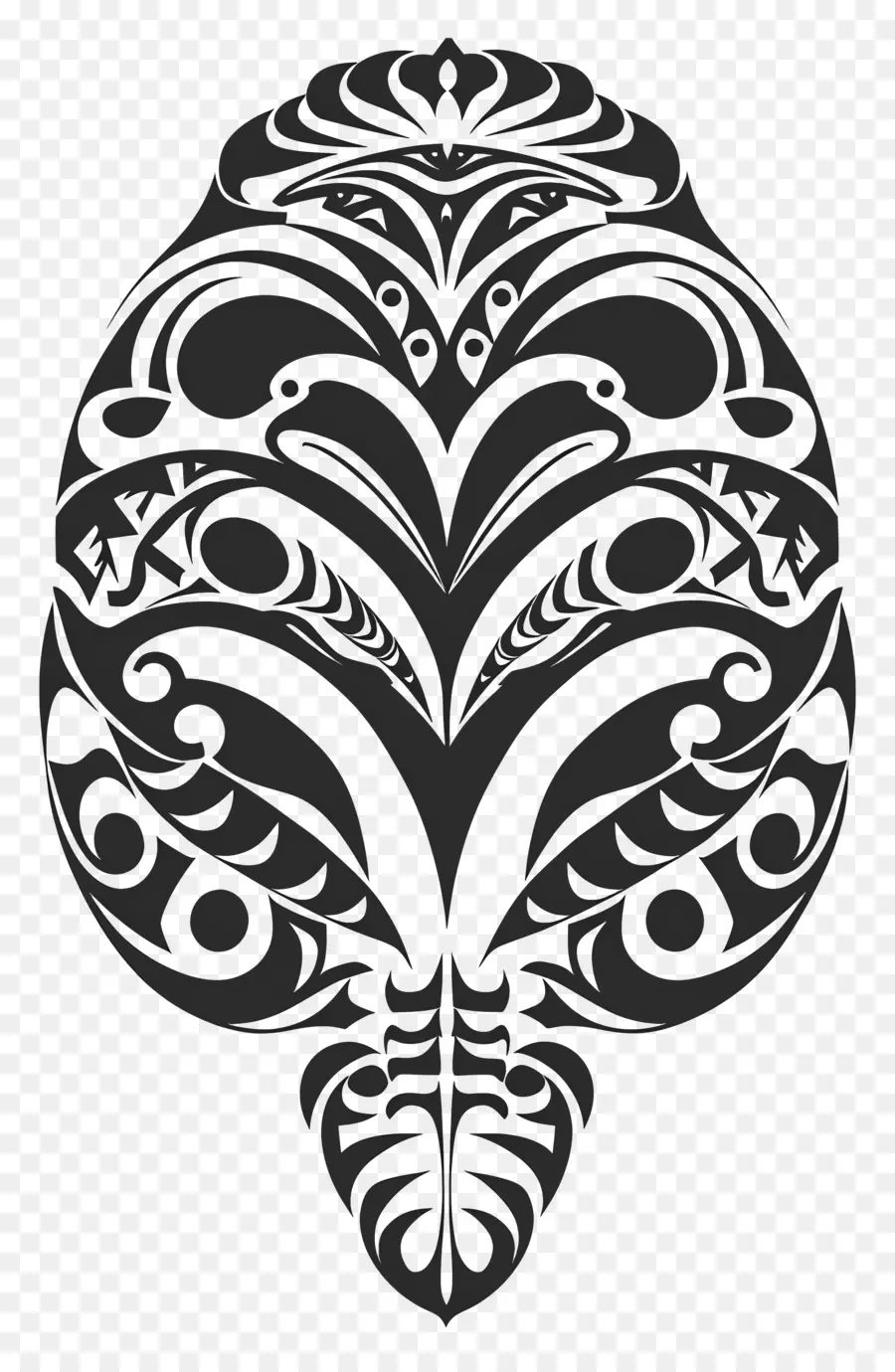 Tatuagem Maori，Arte De Pássaro Abstrata PNG