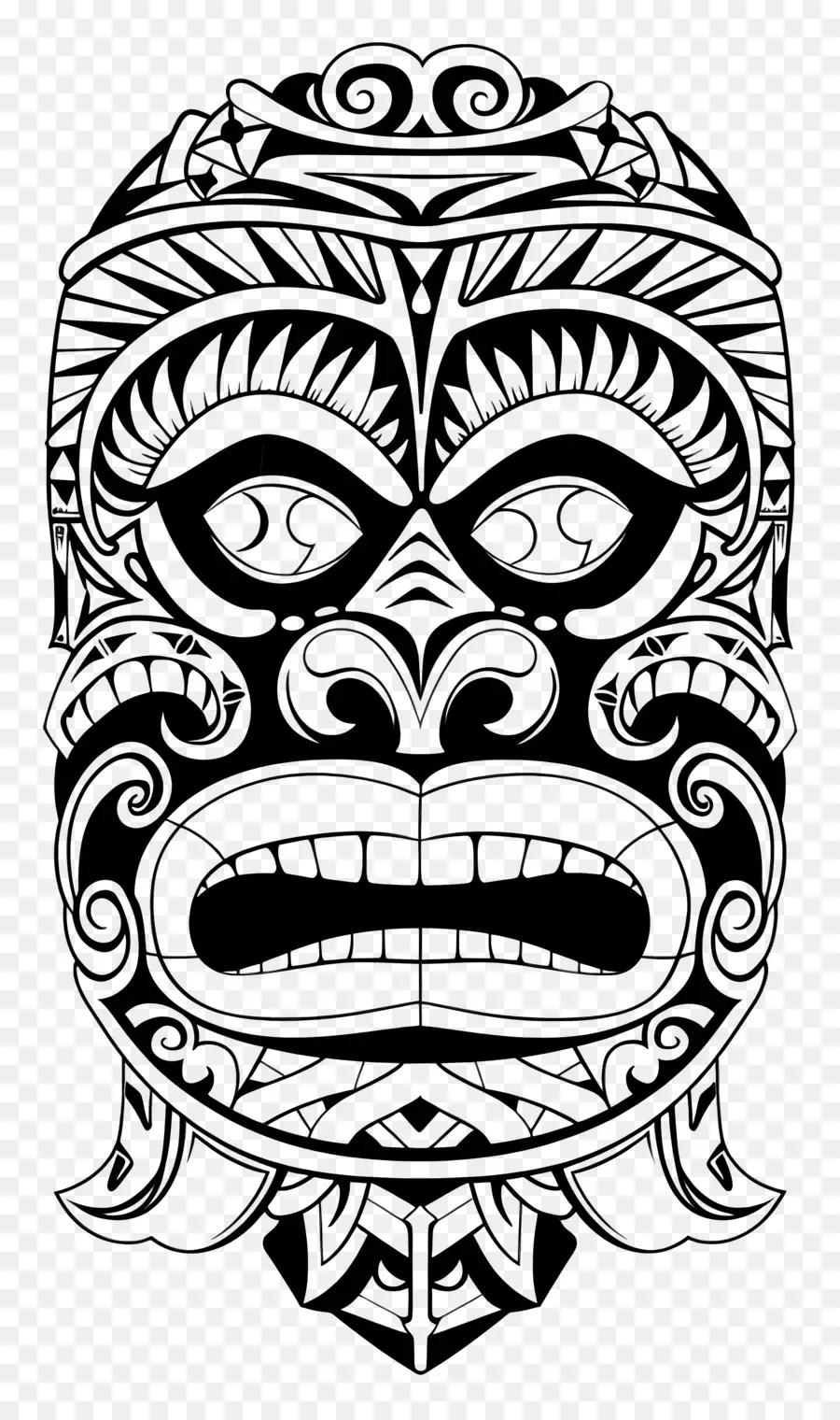 Tatuagem Maori，Tiki Máscara PNG