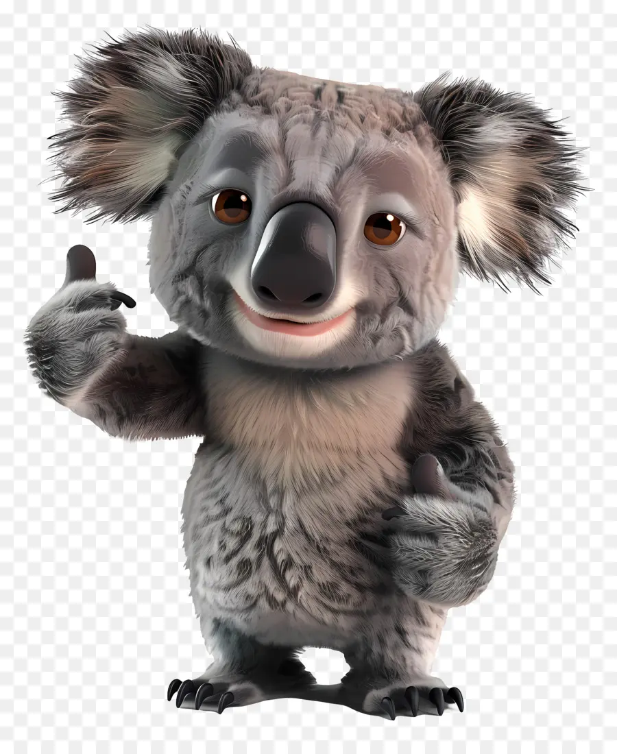 Polegar Para Cima，Cartoon Koala PNG