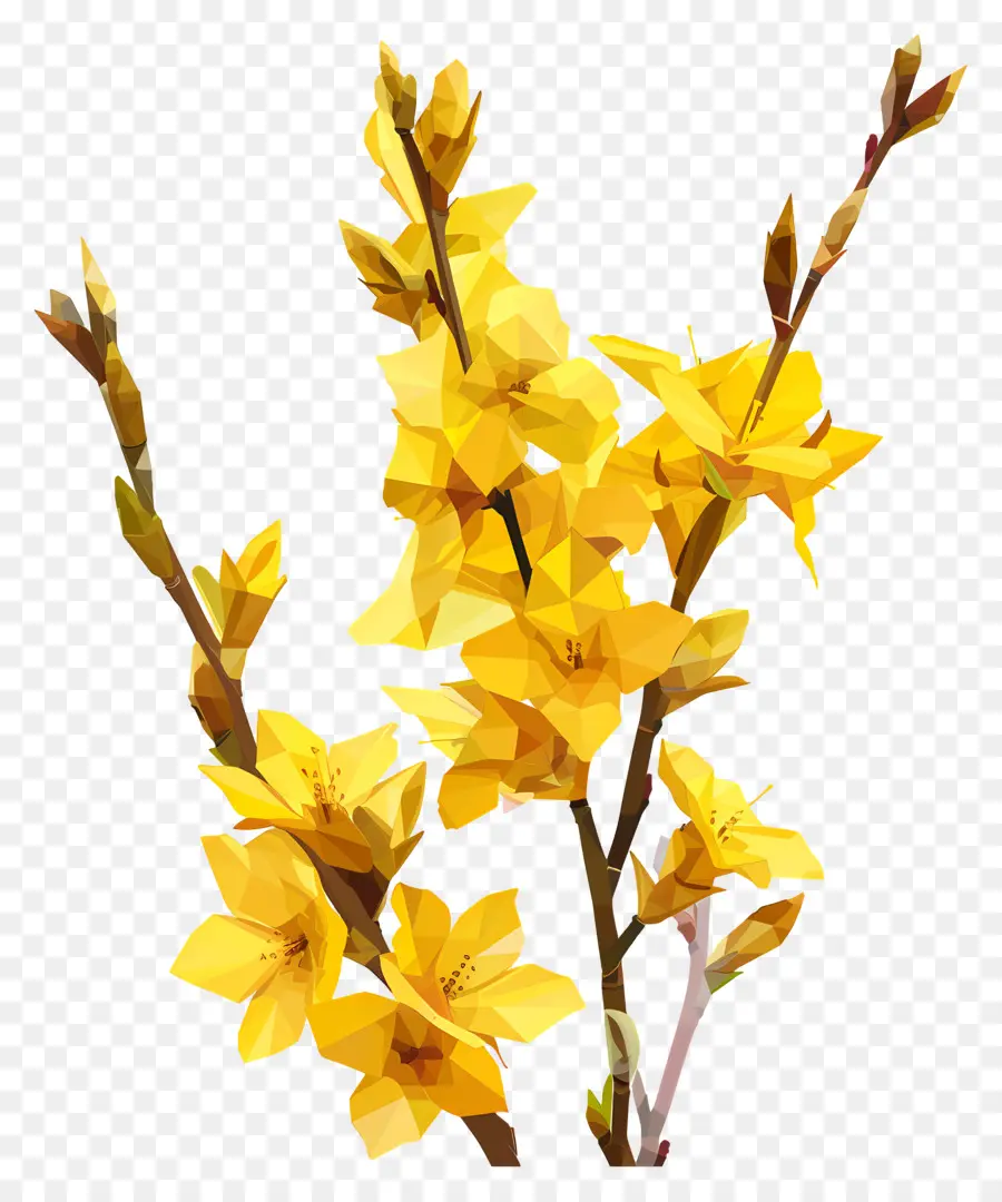Digital Flor，Flor Amarela PNG