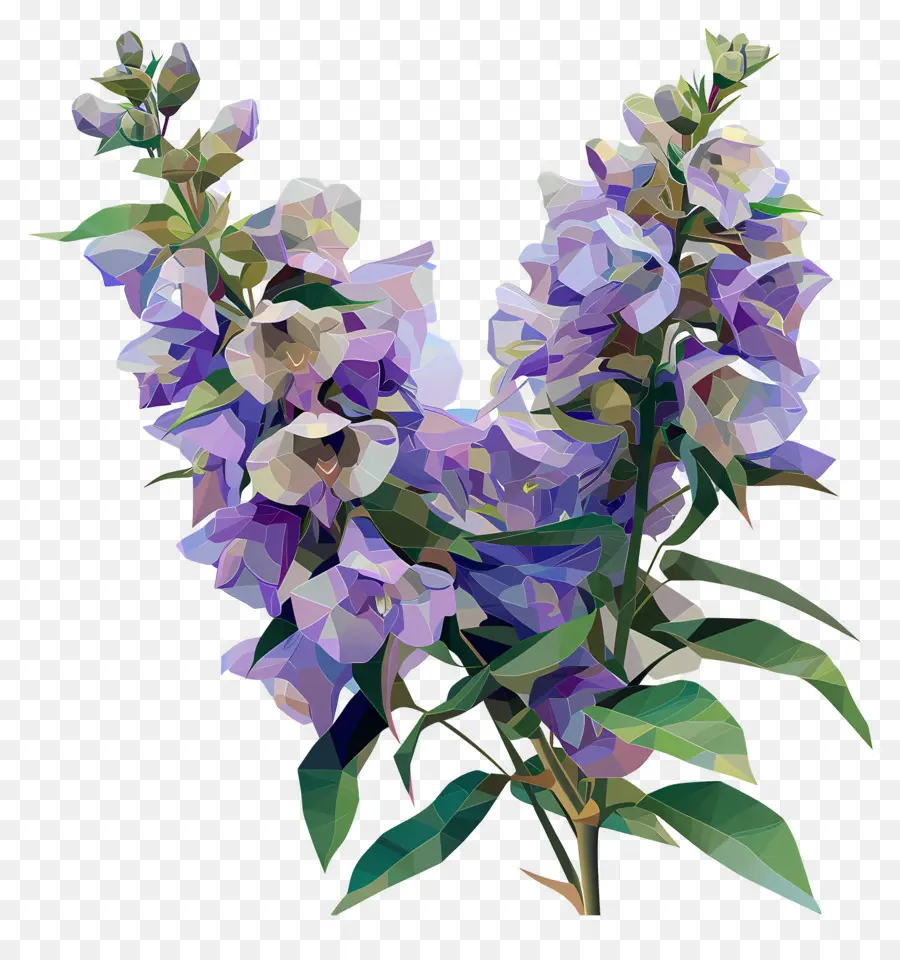 Digital Flor，Roxo Planta PNG
