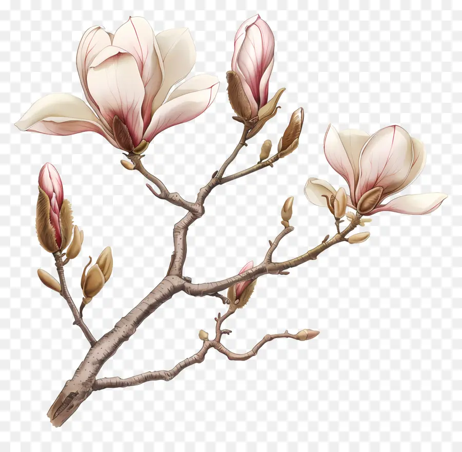 Magnolia Flores，árvore Florescente PNG