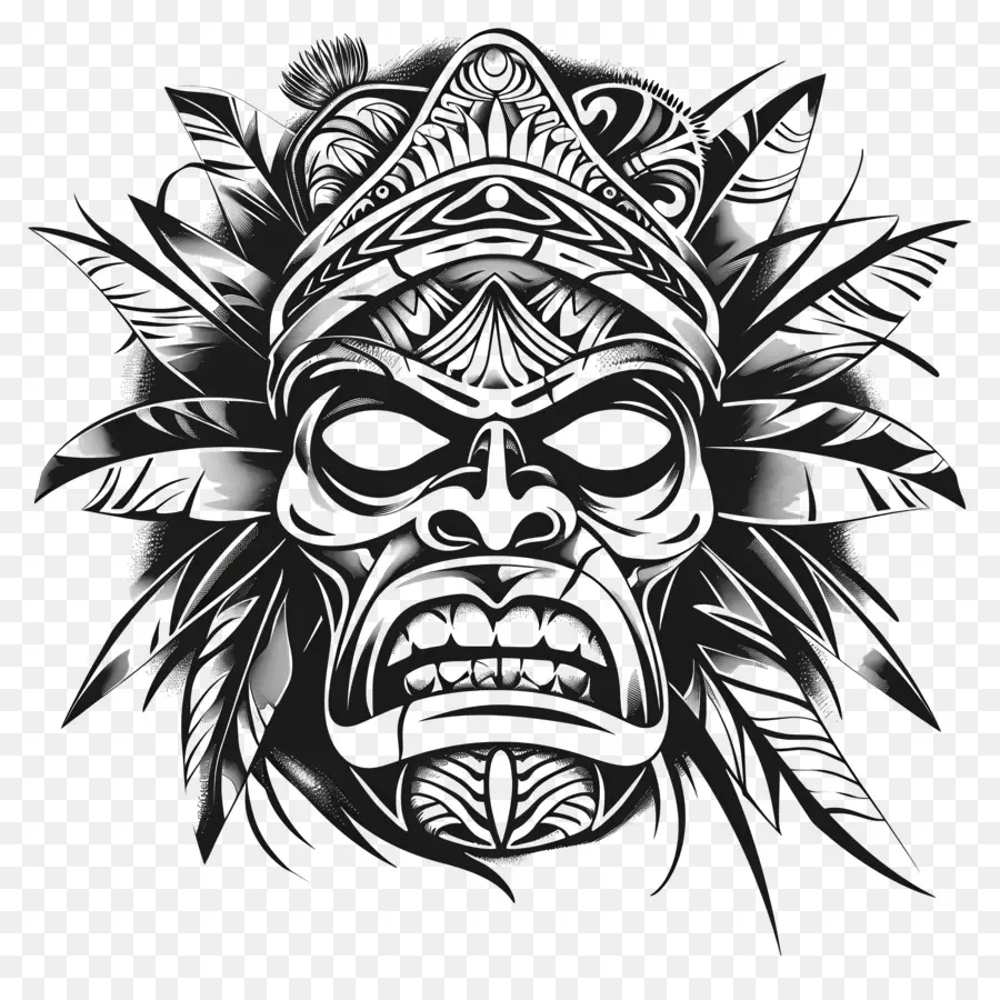 Polinésia Tatuagem，Tiki Máscara PNG
