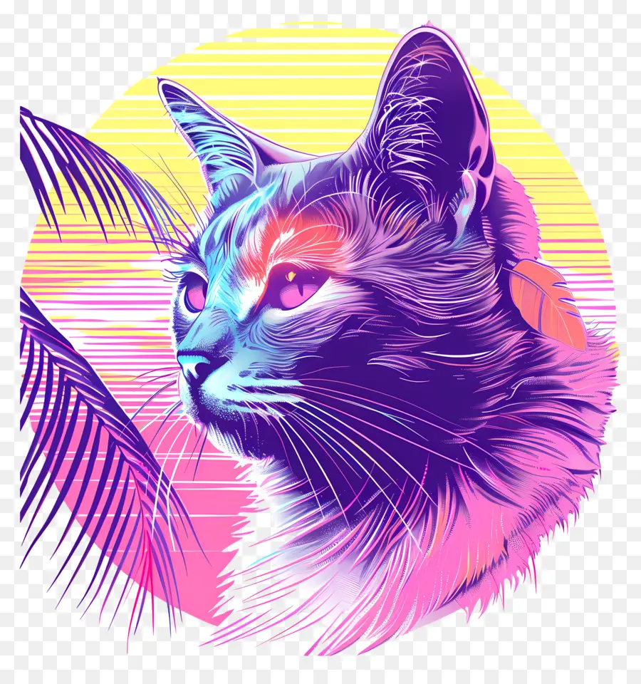 Vaporwave Cat，Vaporwave PNG