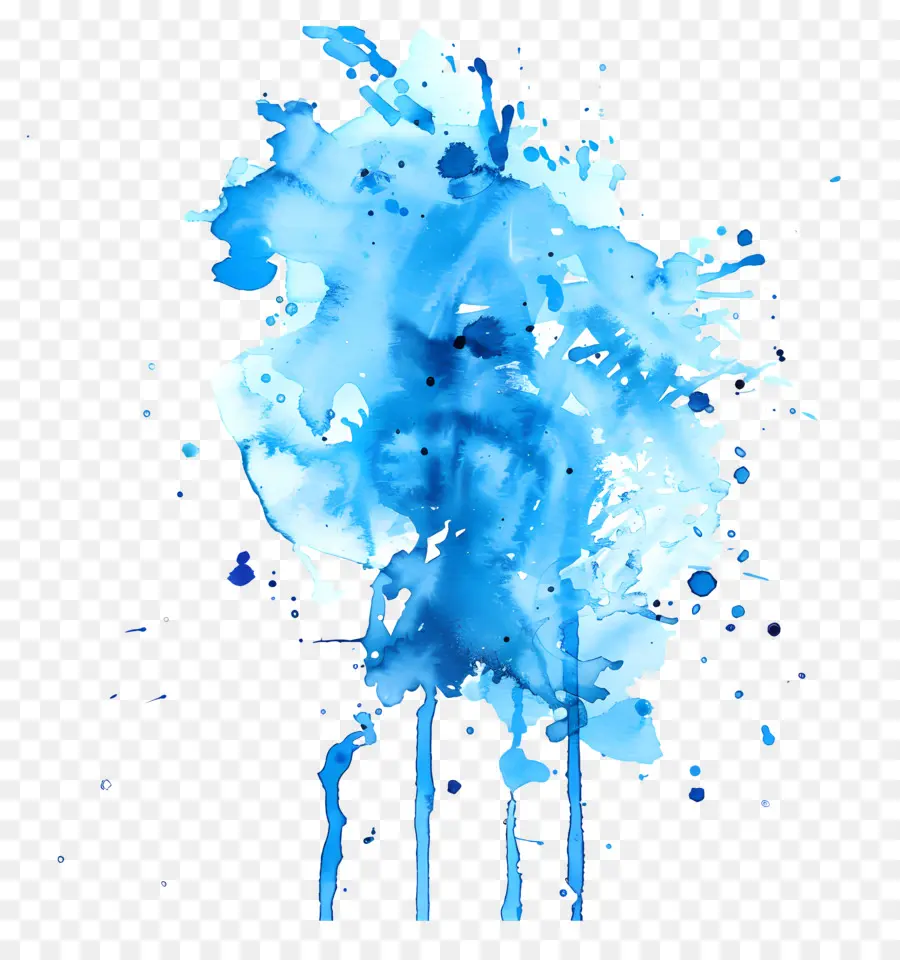 Azul Aquarela Inicial，A Arte Abstrata PNG