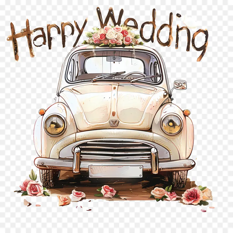Casamento Feliz，Carros Antigos PNG