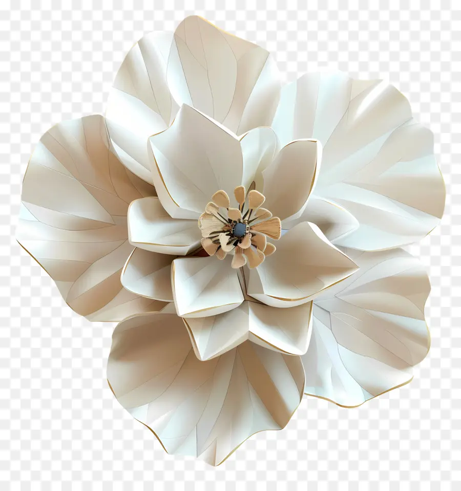 Flor Digital，Flor De Papel Branco PNG