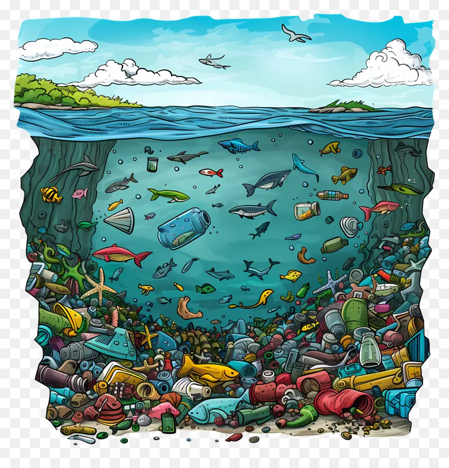 Resíduos De Plástico，Detritos Marinhos PNG