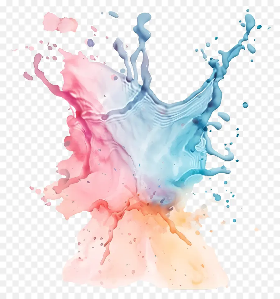Splash Em Aquarela Pastel，A Arte Abstrata PNG