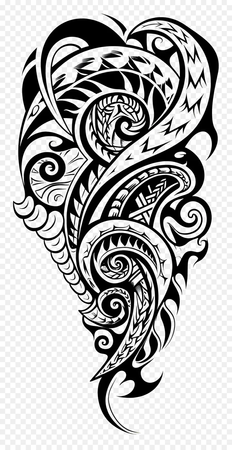 Tatuagem Maori，Escuro PNG